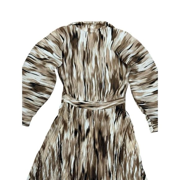 Simkhai Sz 6 Dress Midi Brown Striped Long Sleeve Designer South Western Boho - Picture 11 of 13